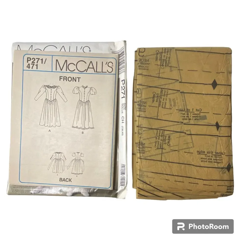 Vtg Dress Pattern Girls 7-10 McCalls P271 Uncut Modest Midi Cottage Prairie